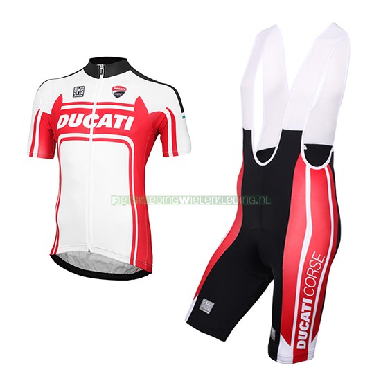 Ducati Fietsshirt Met Korte Mouwen 2016 en Korte Koersbroek wit en rood